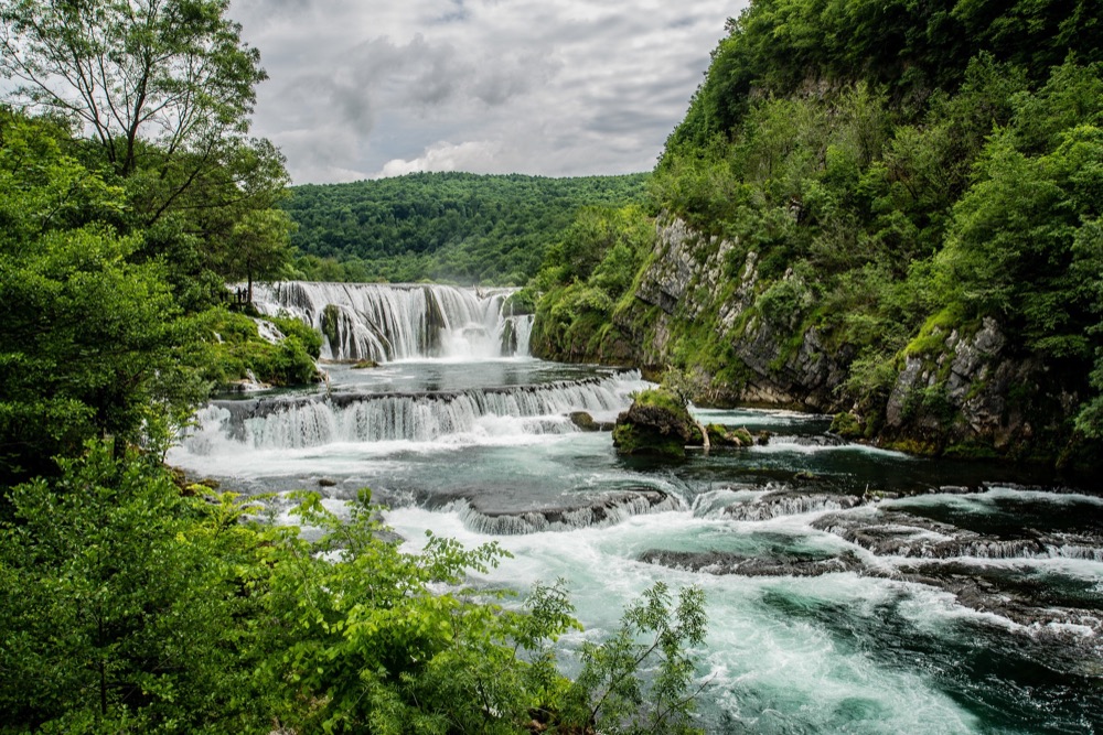 The turquoise Una River near Bihać