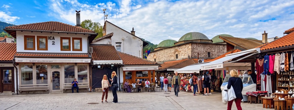 The streets of Baščaršija in Sarajevo